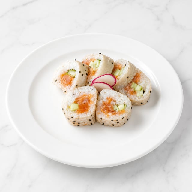 Truffle Salmon Tartare Roll.
