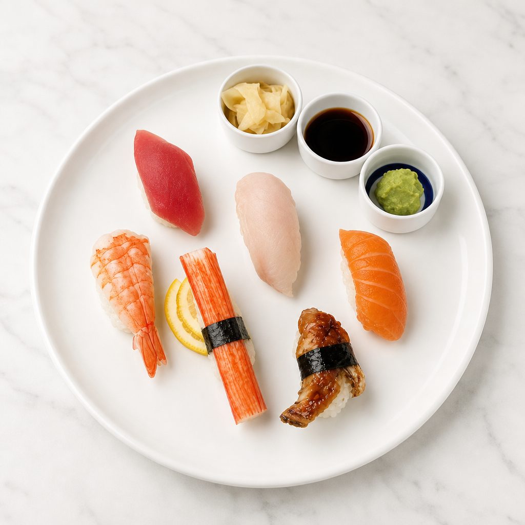 Nigiri + Spicy Tuna/California (6pc Nigiri + Cali Or S.tuna).