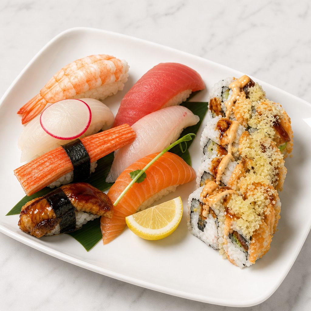 Nigiri + Special Roll (6pc Nigiri + Special Roll).