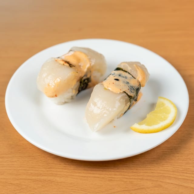Spicy Hotate Nigiri.